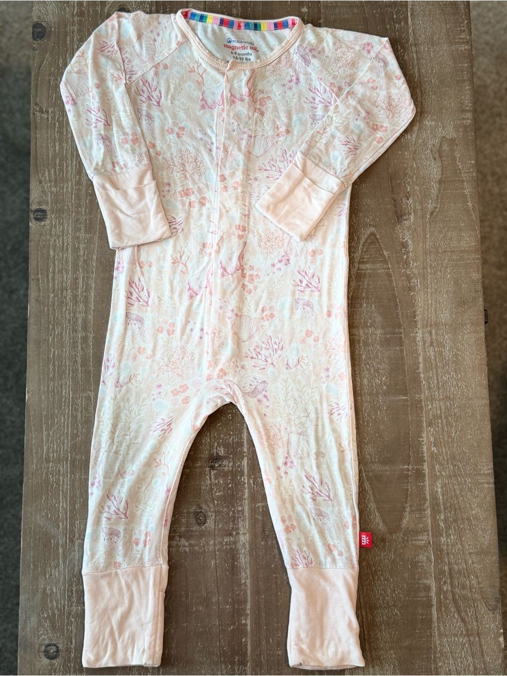 +Magnetic Me Pink Deep Sea Coral Footless Sleeper 6-9M Baby Girl Floral